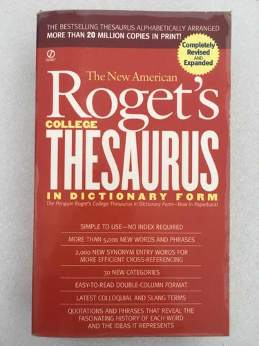 The New American Rogets College Thesaurus In Dictionary Dorm