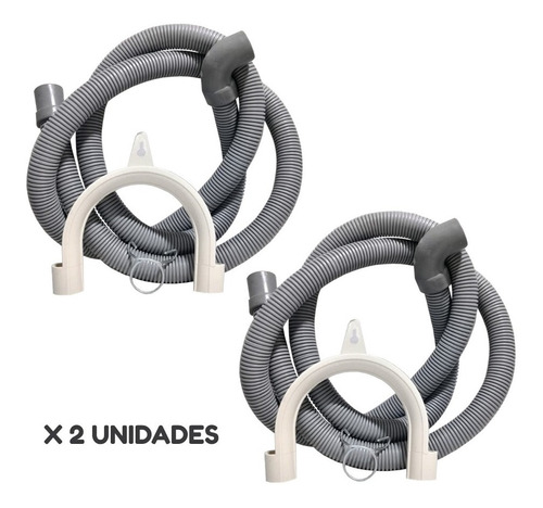 Manguera Para Desagüe Corrugada Gris Con Codo 1/2 X 1.7mts