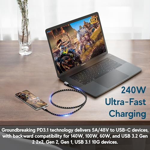 Linkup - Cable Usb 4.0 240w 40gbps Tipo-c Thunderbolt 4 [1.2