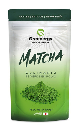 Imagen 1 de 1 de Greenergy Premium Matcha | Culinario. 100 Grs.