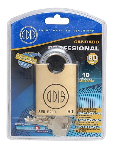 Candado De Seguridad Ancho 60mm 3 Llaves Modelo 260 Odis