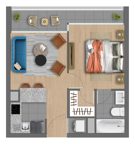 Placilla 76 - Departamento 1d1b, Estación Central