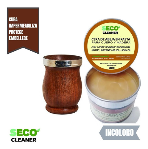 Cera Abeja Cuero Madera 350cc C/aplicador Nutridor Restaura