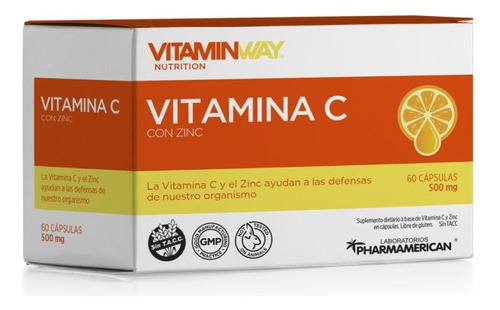 Vitamina C + Zinc Vitamin Way X 60 Caps 500 Mg