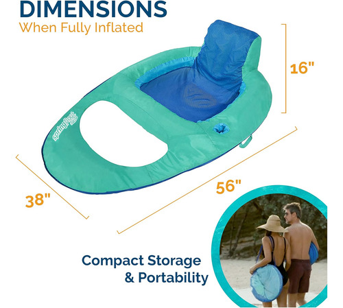 Swimways Spring Float Recliner Pool Lounger Chair Hyper-f Oo