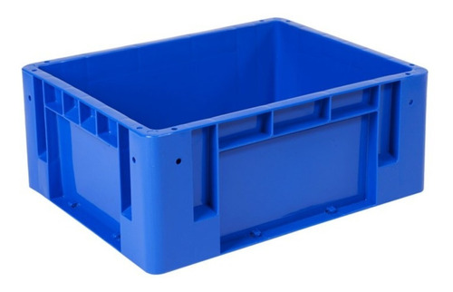 Caja De Plastico Azul Almacenamiento 48x38x20