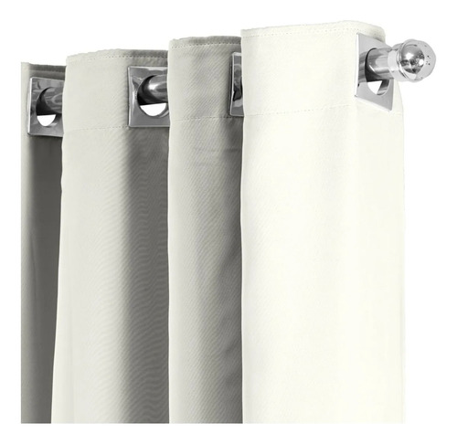 Cortina Blackout Tecido Com Voil 2,20m X 2,90m Sala Quarto Palha