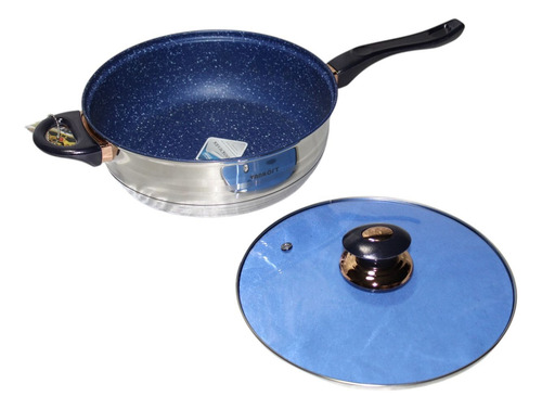 Bateria De Acero Inoxidable 12 Piezas Con Zafiro Plata