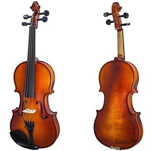 Violin Ajustado De Ebano De Madera Maciza De 1/2 Tamaño Con