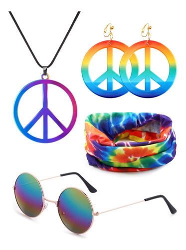 Valijina Conjunto De Disfraces De Hippie Gafas De Sol Hippie