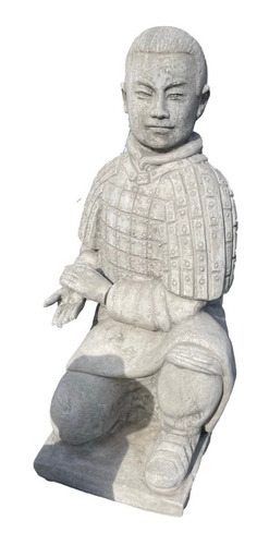 Estatua Guerrero Terracota Chino Samurai Decoración