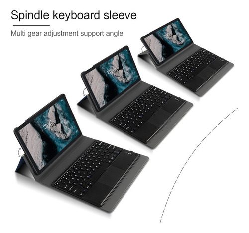 ª Capa Com Teclado Bluetooth Touchpad Para Nokia T20 Azul