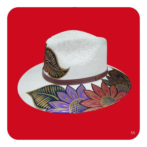 Imagen 2 de 6 de Elegante Sombrero Artesanal Pintado A Mano Varios Modelos 6