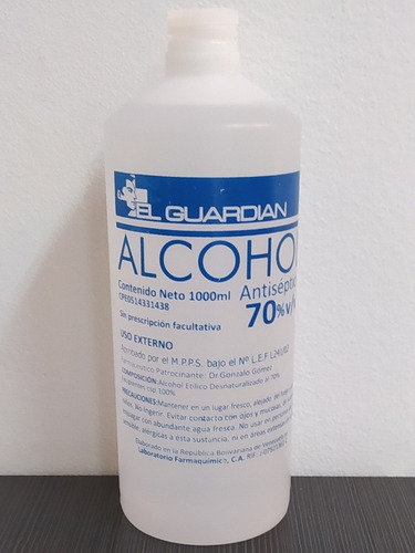 Alcohol Antiséptico El Guardián, Caja X 12 Unidades