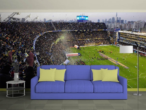 Vinilo Decorativo Para Pared Fotomural Boca Juniors 150x245 Azul