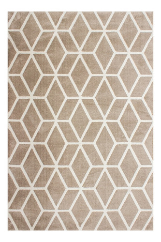 Tapete Decorativo Supreme 120x170 Cm - S ! Diseño De La Tela Geometric Beige