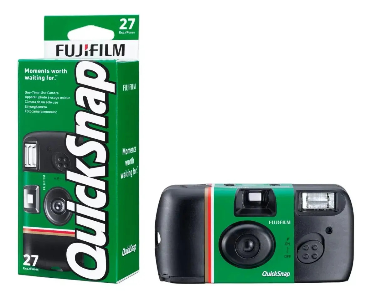 Cámara desechable Fujifilm QuickSnap Flash 400 negra/verde