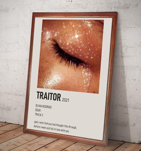 Olivia Rodrigo Poster Album Traitor En Cuadro Vidriado