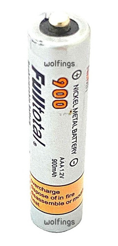 Imagen 6 de 8 de Blister X2 Pilas Baterias Aaa Recargable 900 Mah Fulltotal
