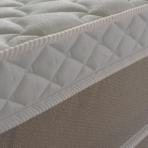 Cama Box C/ Molas Ensacadas Sheffield Bege Viúva 128x188x65