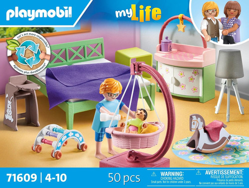 Playmobil My Life Dormitorio Con Bebé 2 Figuras +50pcs 71609 Dormitorio Con Bebé