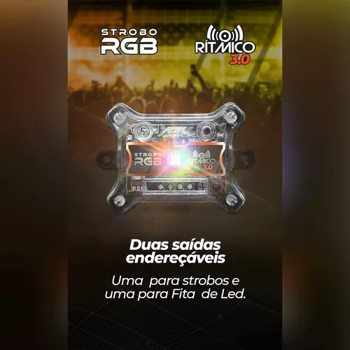 4 Strobo Automotivo Carro Ajk 4 Faróis Rgb Com Controle Novo