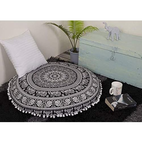 Funda De Cojín Grande Suelo De Elefante Hippie Mandala...