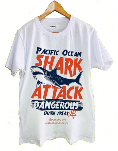 Remeras Estampadas Dtg Full Hd Shark Attack Dangerous Pelis
