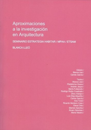 Aproximaciones A La Investigación En Arquitectura, De Lleo. Editorial Nobuko En Español