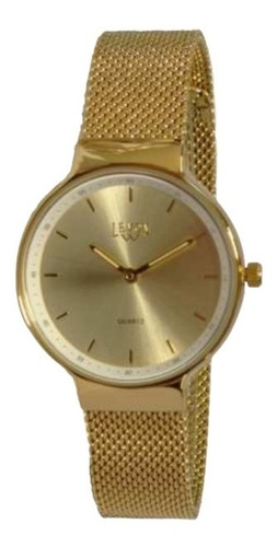 Reloj Mujer Lemon Malla De Metal Color Dorado L1599-20