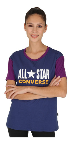 Remera Converse All Star Sleeve En Azul | Stock Center