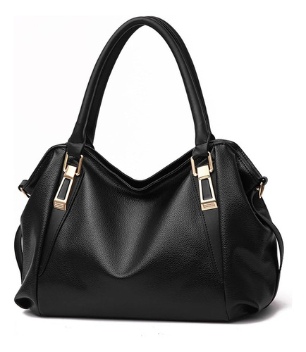 Bolsa De Couro Ecologico Feminina Preto C/ Alca Moda Bag Sou Mais Preço