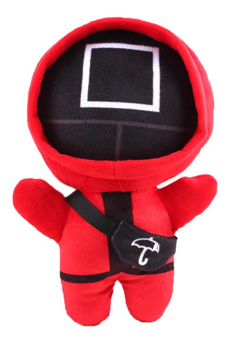 Squid Game Peluche Cuadrado Rojo Con Tarjeta 