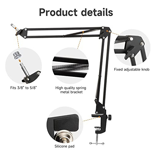 Soporte De Brazo Giratorio Hyperx Quadcast Micrófono H...