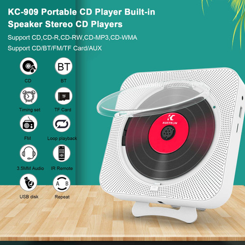 Imagen 3 de 6 de Kc-909 Reproductor De Cd Portátil Altavoz Integrado Reproduc