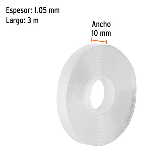 Paquete De Cintas Doble Cara Reutilizable Transparente,6 Pzs