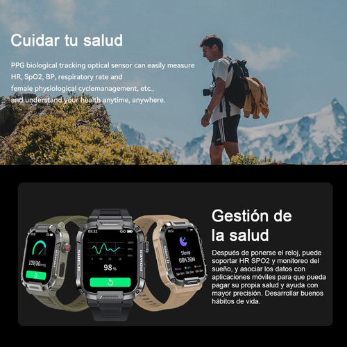 Para Smartwatch, Reloj Inteligente Deportivo Militar Tácti