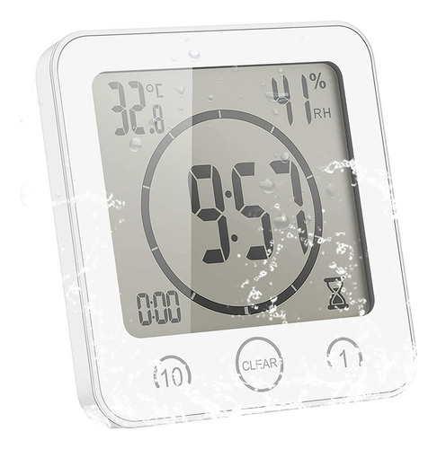 Bathroom Clock, Lcd Digital Shower Alarm Clock Termômet 2024