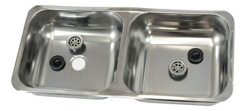 Bacha Doble De Acero Inoxidable Pileta Cocina 76 X 34