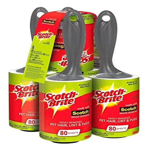 Scotch Brite Value Pack Lint Roller 80 Folhas (pacote Com 5)