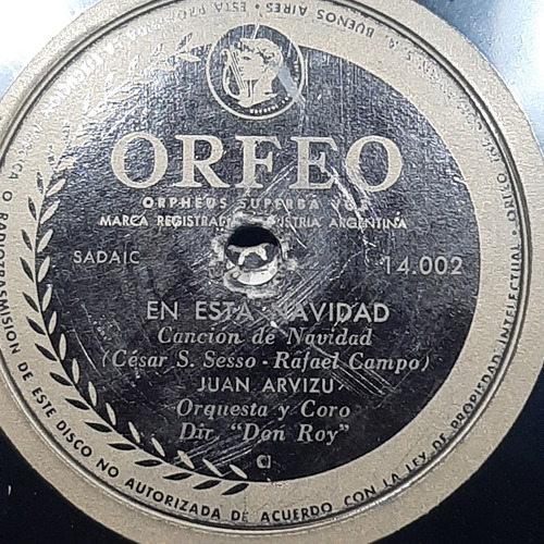 Pasta Juan Arvizu Don Roy Orq Y Coro Orfeo C503