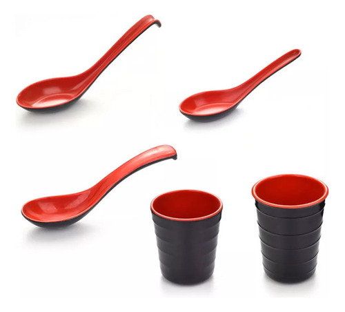 Baidai 15 Cucharas De Melamina Asiática, China, Won Ton, Xl