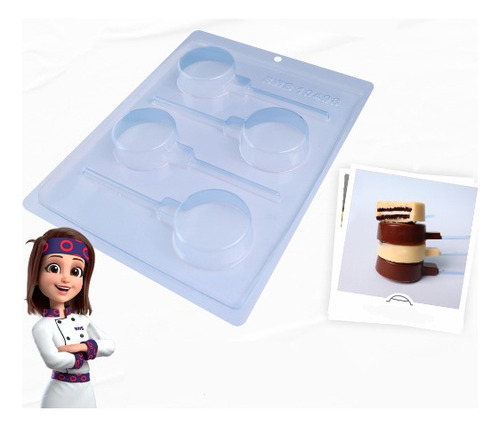 Kit 04 Formas Simples Pirulito Biscoito Bwb Cod 10498 Cor Branco