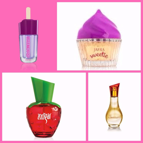 Set 4 Perfumes Jafra Sweetie Zoogar Sunsari Pop Envio Gratis