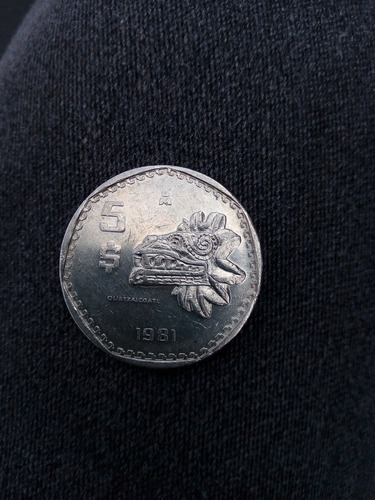 Moneda 5 Pesos Quetzalcóatl 1981