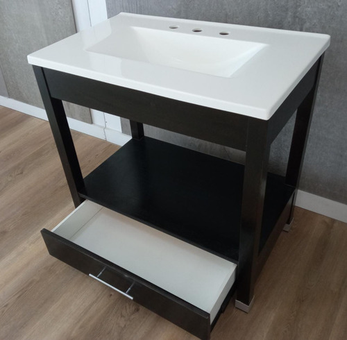 Imagen 4 de 7 de Vanitory 83x50 Wengue Cajon Con Guias Telescópicas Y Freno