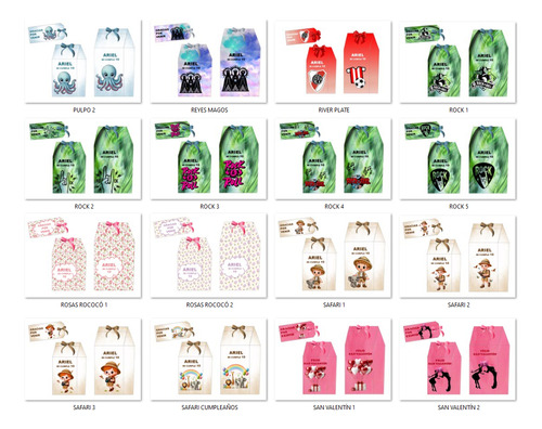 Kit Imprimible Cajas Milk + Tag + Moño: Fútbol