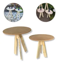 Comprar Kit 2x Mesas Redondas De Apoio Lateral Design Classic Oferta