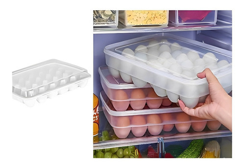 Organizador De Huevos Huevera Porta Huevos Refrigerador Caja Color Transparente