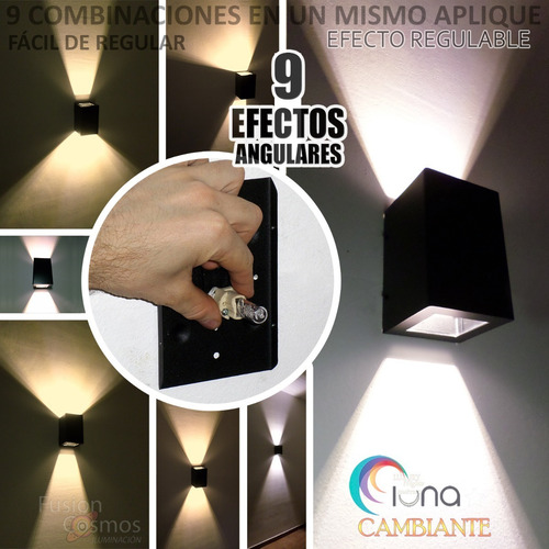 Imagen 8 de 10 de Aplique Difusor Pared Exterior Jardin Bidireccional Led 10w